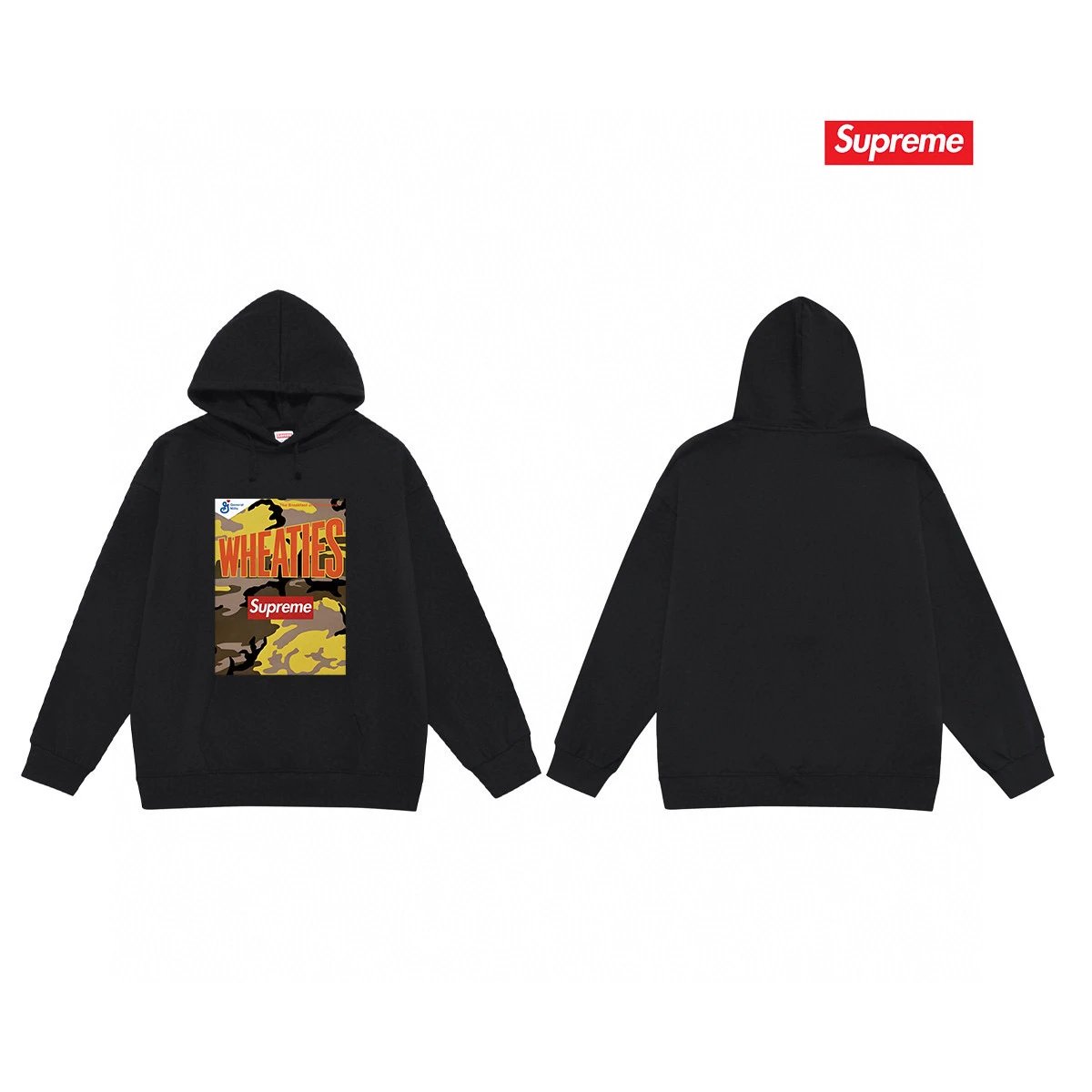 Supreme Hoodies & Sweatshirts Fleece-Lined Graphic Pullover Hoodie — 62-2 Fleece-lined style