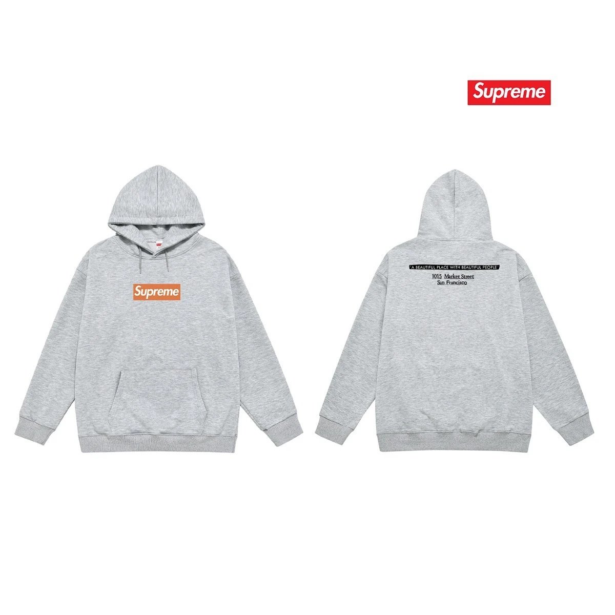 Supreme Hoodies & Sweatshirts Dover Street Market car graphic pullover hoodie — S 2221 Gray with fleece lining