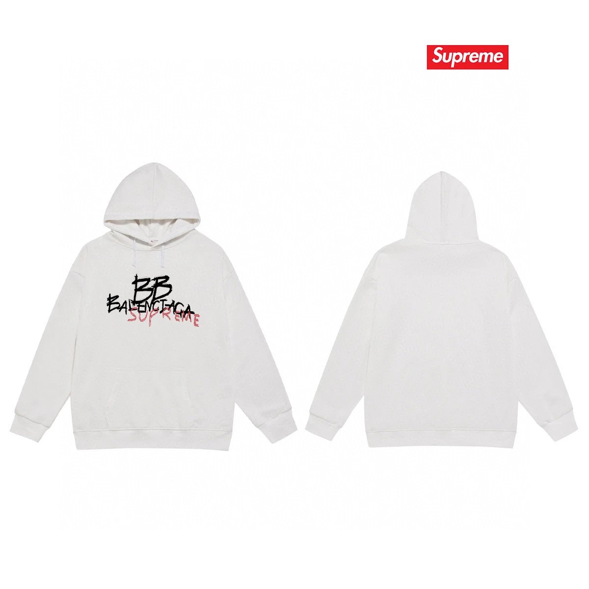 Supreme Hoodies & Sweatshirts Fleece-Lined Graphic Pullover Hoodie — 63-1 Fleece-lined style
