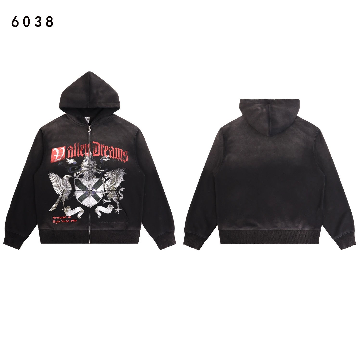 Vale Forever Matching Sets Bee graphic striped hoodie and sweatpants set — 6038 Washed black