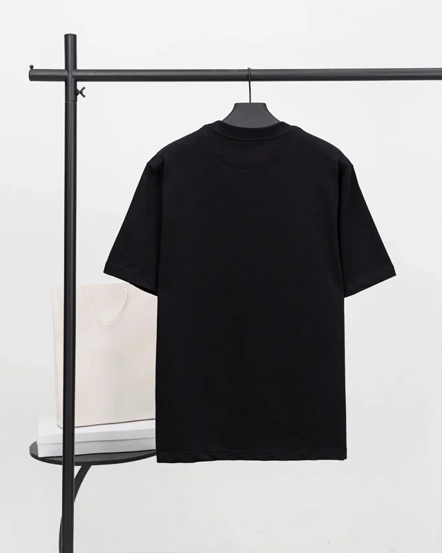 Prada T-Shirts Crew-neck T-shirt with triangular logo plaque product detail image 4