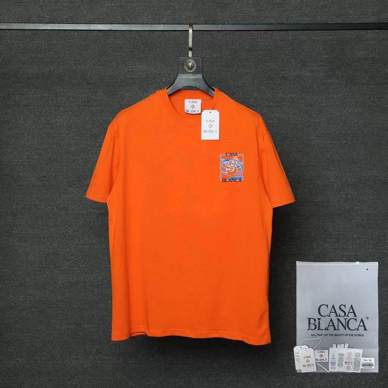 Casablanca T-Shirts Short-Sleeve Graphic Logo T-Shirt — 06 Orange