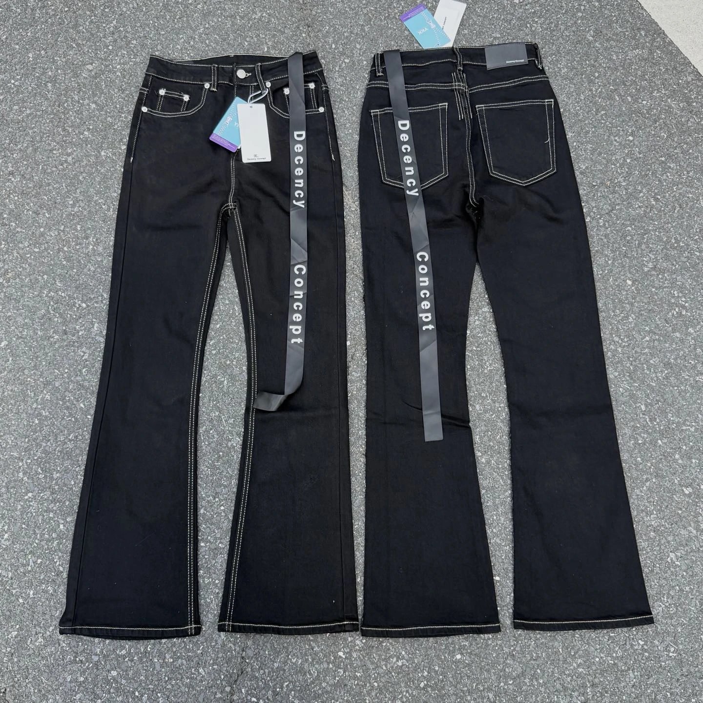 DC flared jeans with ribbons