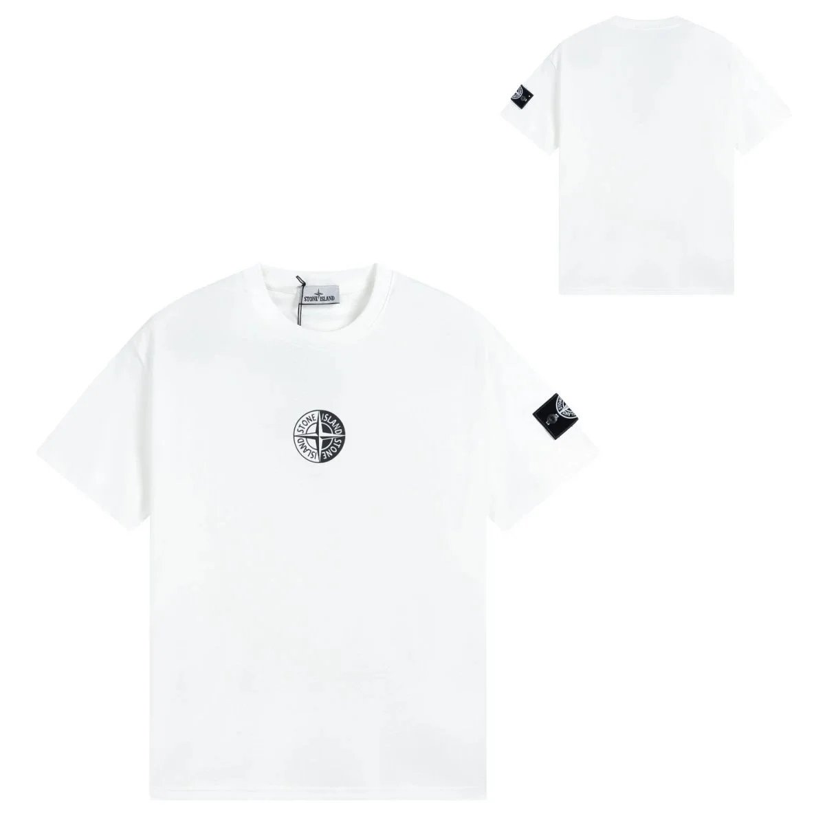 Stone Island T-Shirts Short-Sleeve Graphic Print T-Shirt — G150 white