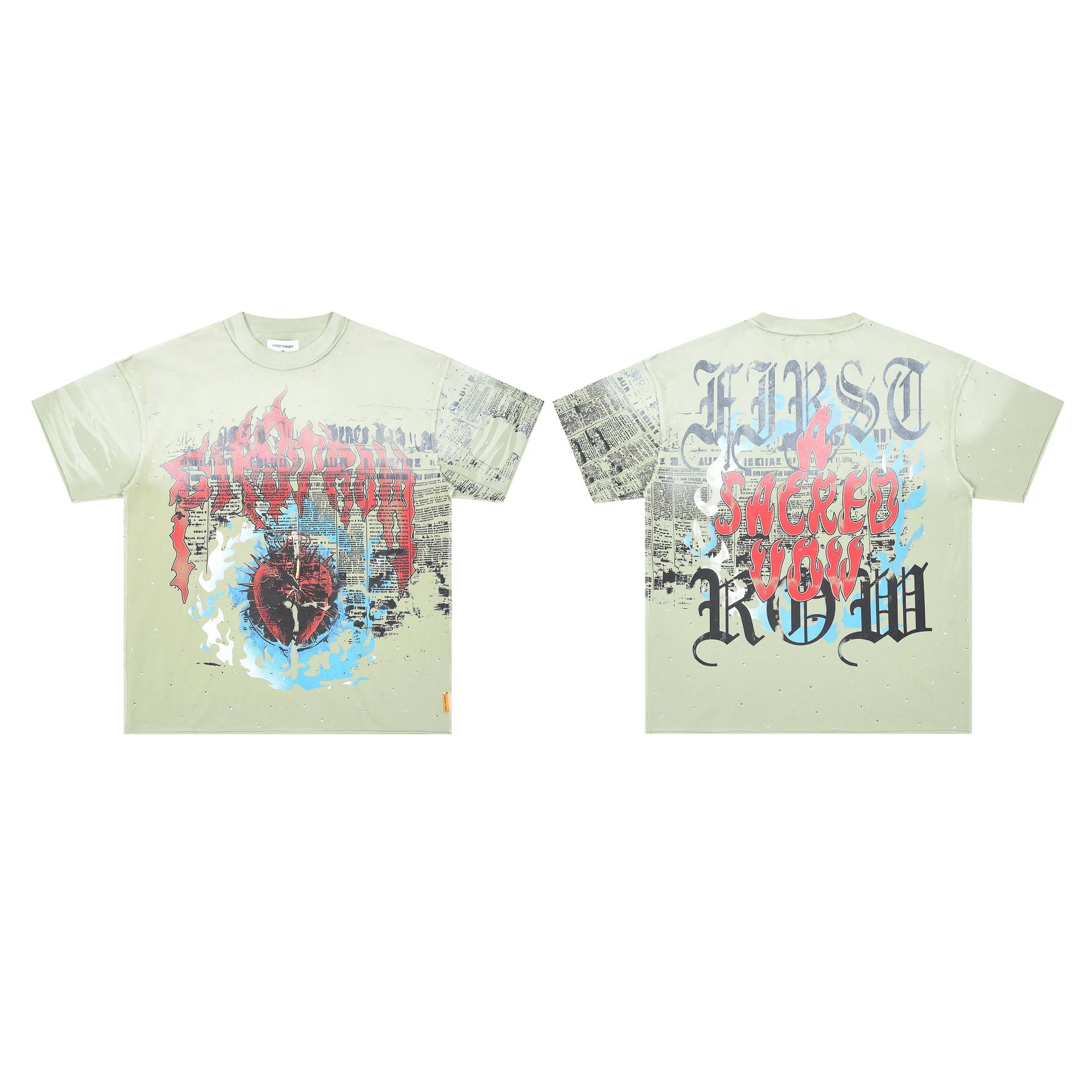 FIRST ROW T-Shirts Graphic Print — F502#