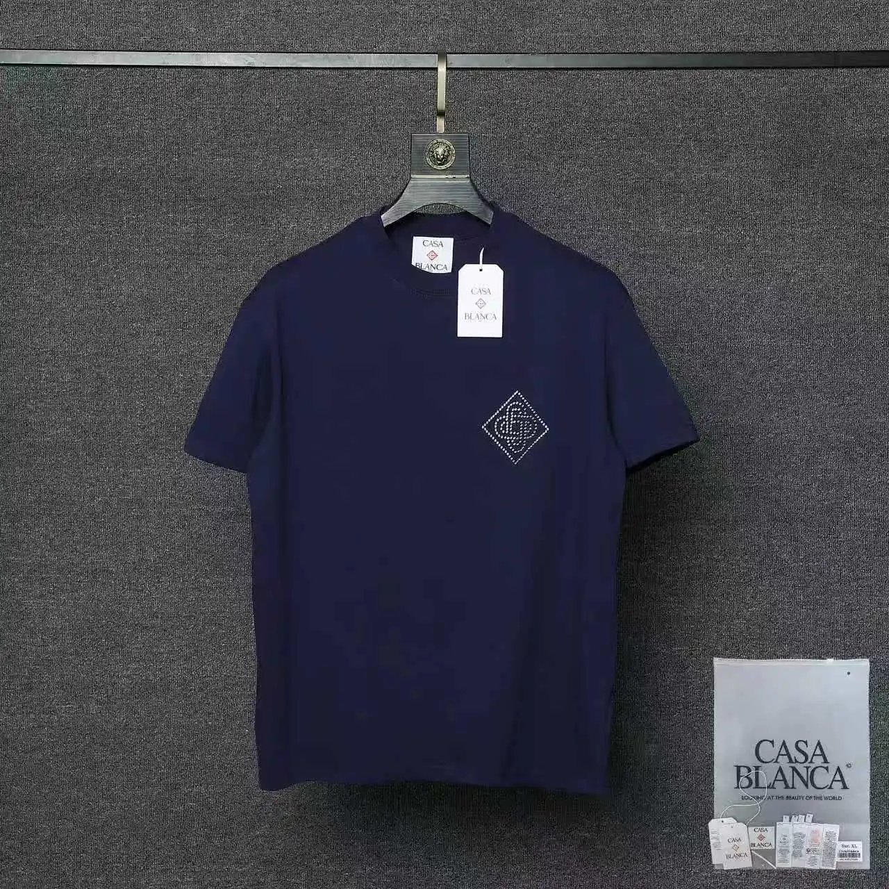 Casablanca T-Shirts Short-Sleeve Logo Patch T-Shirt — 015 Royal Blue