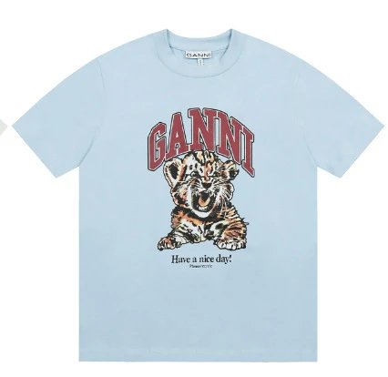 GANNI T-Shirts Graphic Print Short-Sleeve T-Shirt — GA71