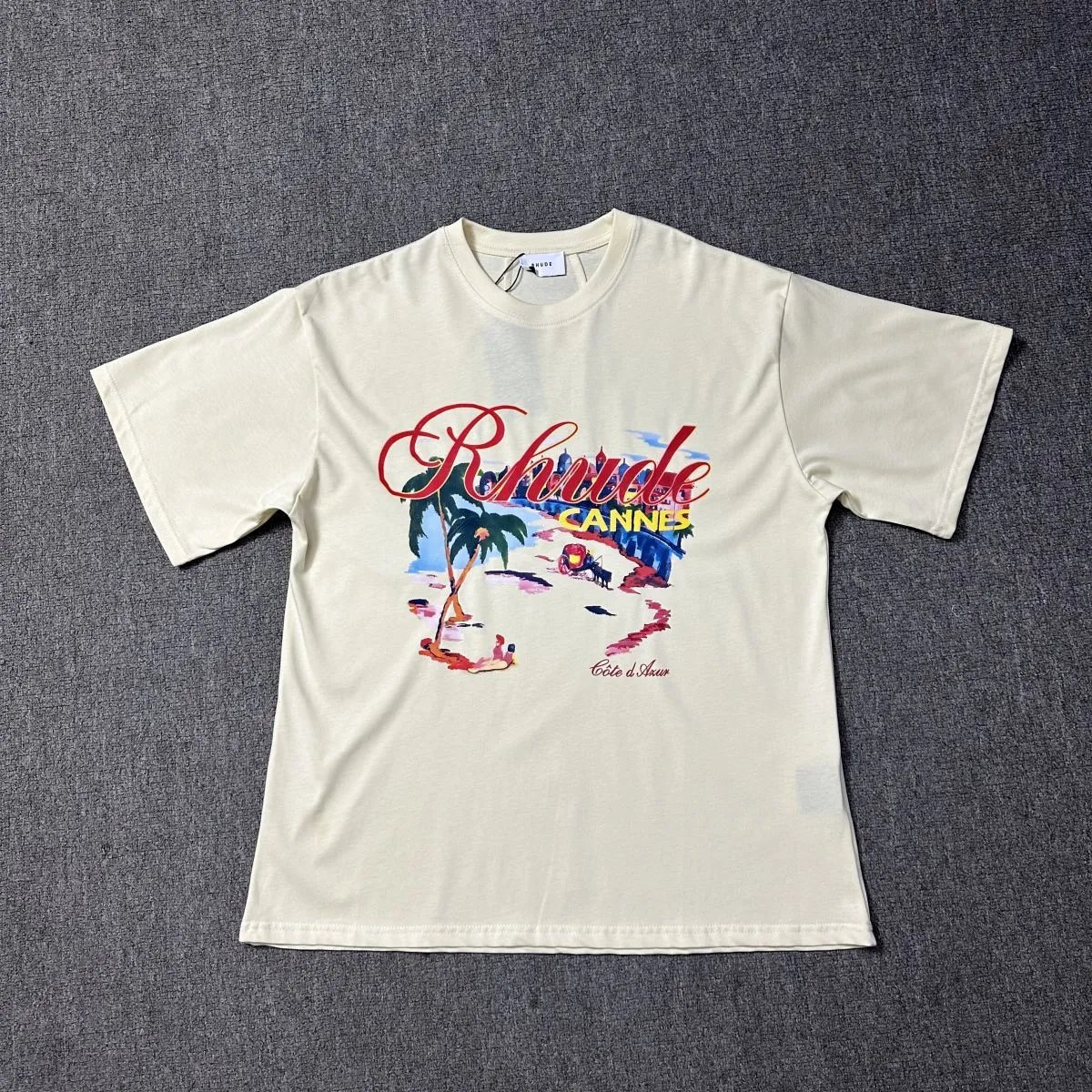 Rhude T-Shirts Cannes graphic print — 1195 Beige apricot