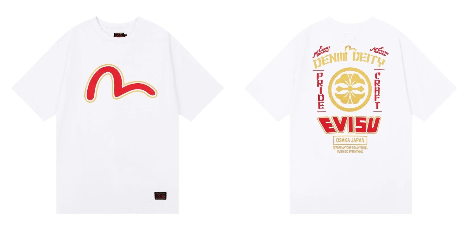 Evisu T-Shirts Short-Sleeve Graphic T-Shirt — QC 016 white