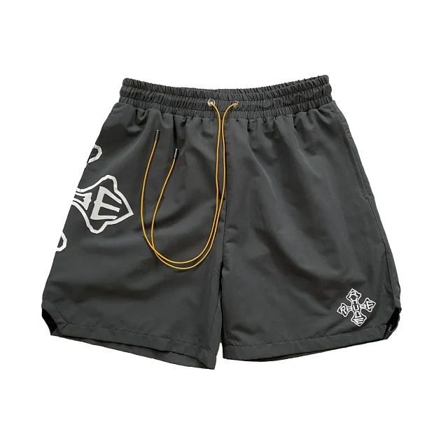 Rhude Shorts Nylon with New Era Graphic Print and Contrast Drawstring product detail image 6