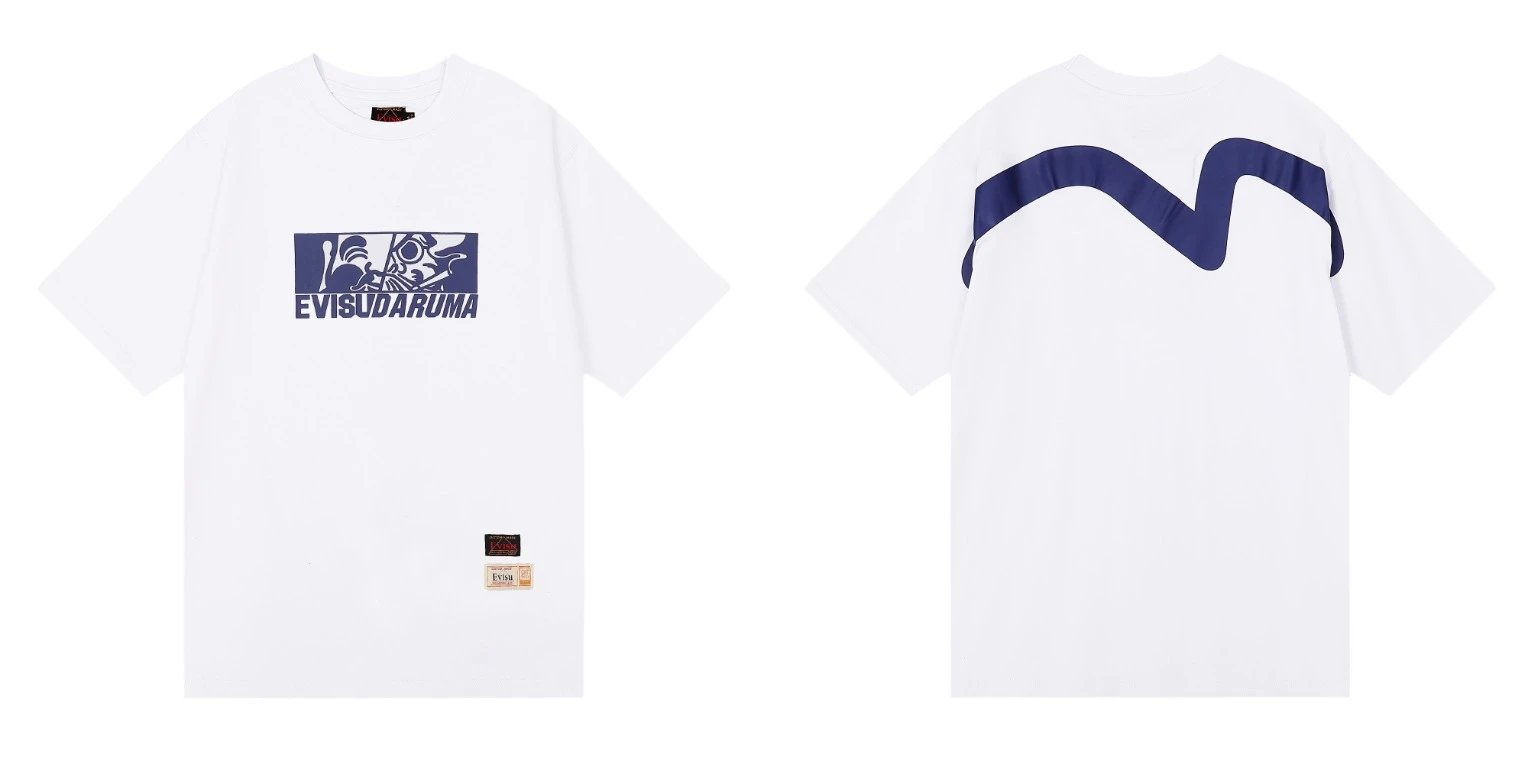 Evisu T-Shirts Short-Sleeve Graphic T-Shirt — QC 08 white