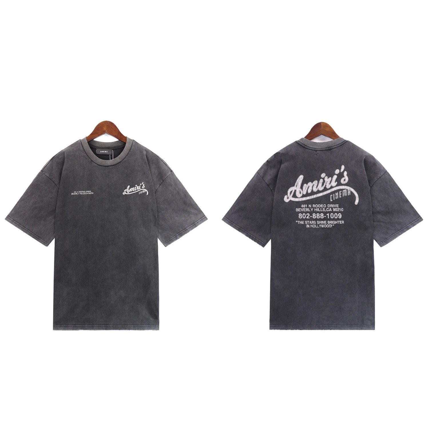 AMIRI T-Shirts Washed Graphic T-Shirt — 2232 washed black