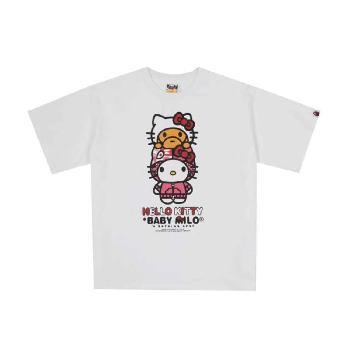 A Bathing Ape T-Shirts Baby Milo Sanrio Character Graphic — White powder