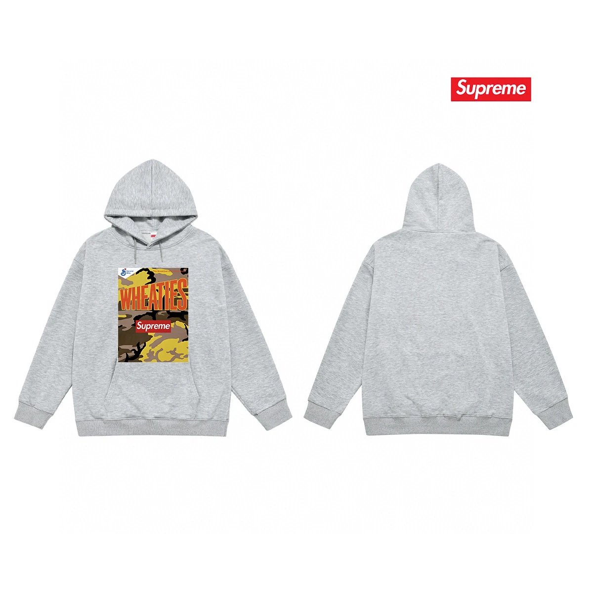 Supreme Hoodies & Sweatshirts Fleece-Lined Graphic Pullover Hoodie — 62-3 Fleece-lined style