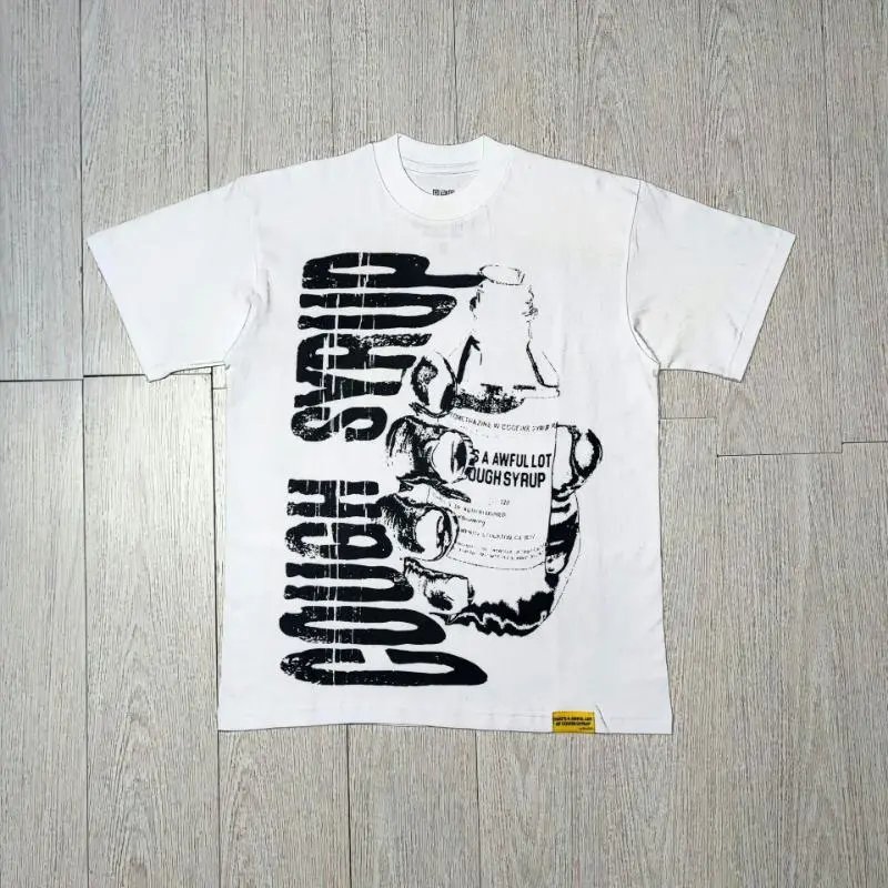 Cough Syrup T-Shirts Graphic Print — 02 White short-sleeved