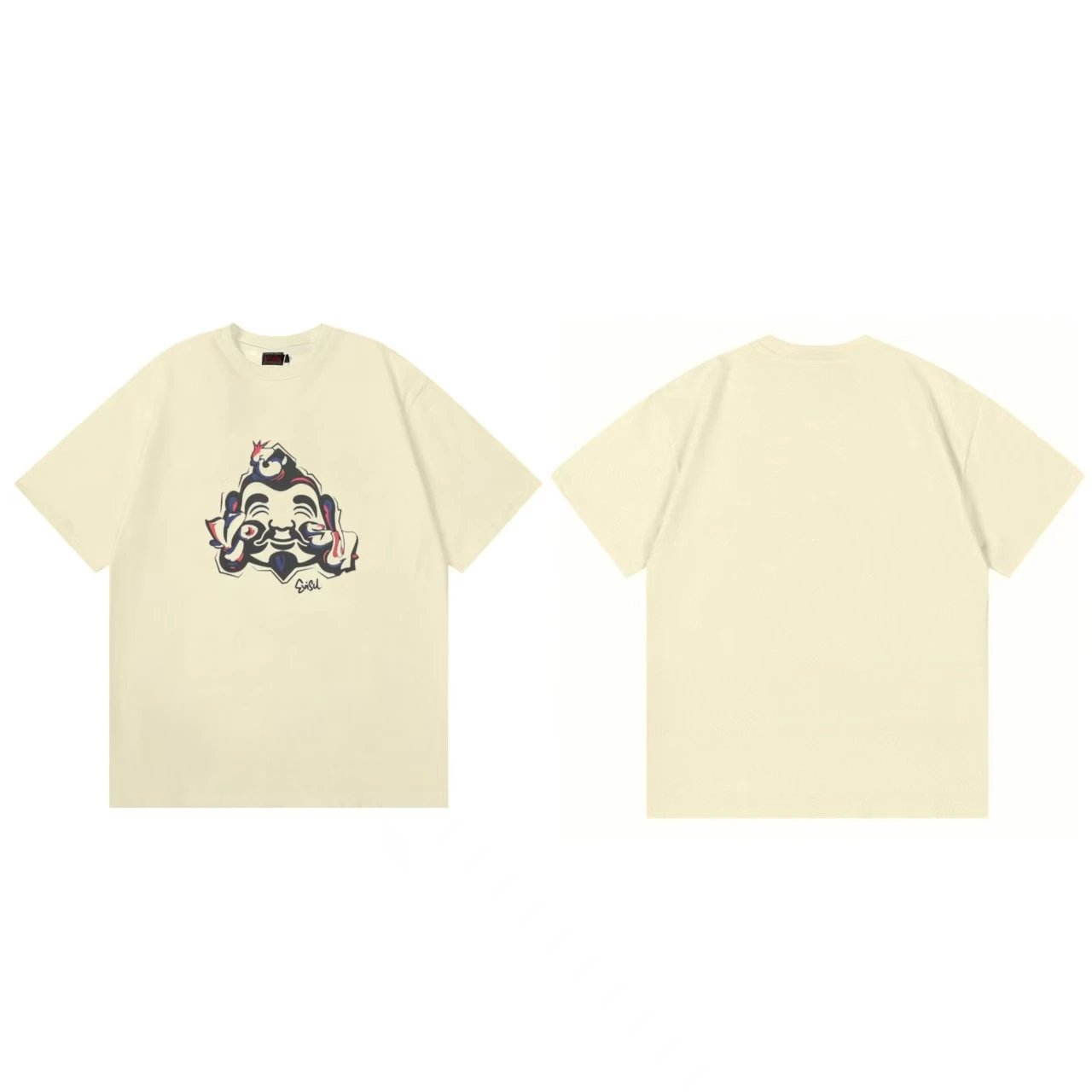 Evisu T-Shirts Short-Sleeve Graphic Print T-Shirt — Apricot color F 250