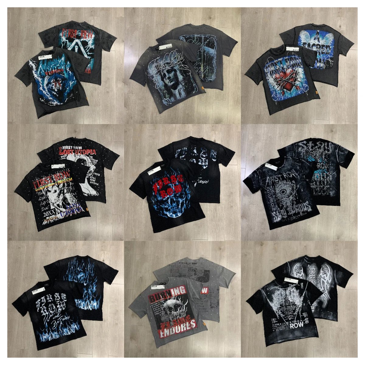 First Row Washed, Distressed, 
