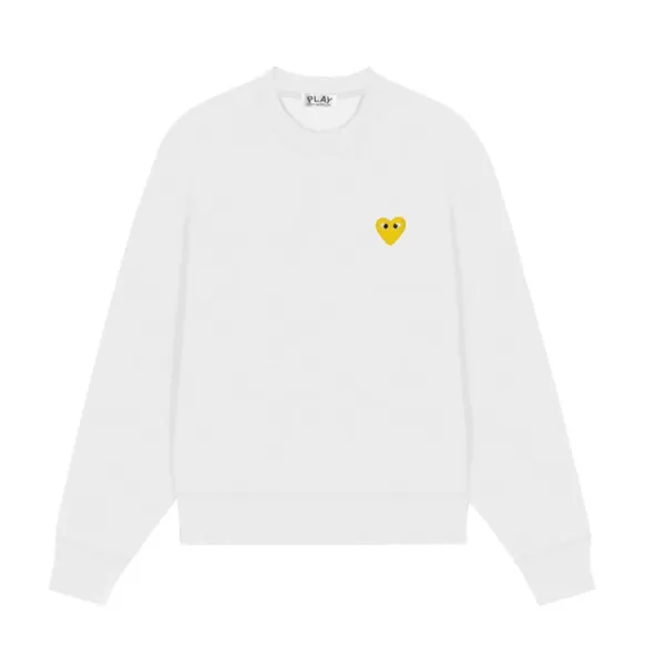 Comme des Garçons Play Heart Logo White Sweatshirt Sweater - 1