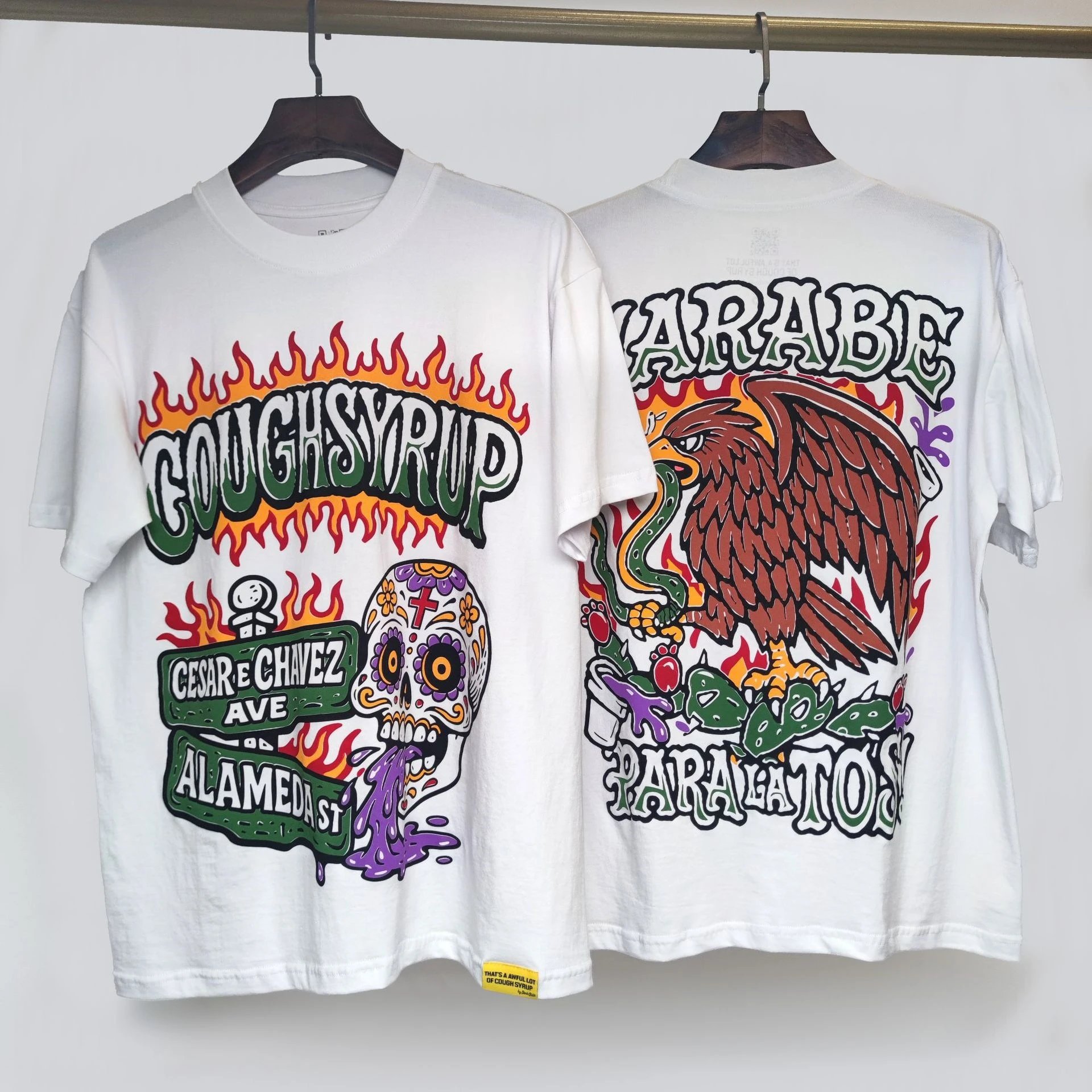 Cough Syrup T-Shirts Graphic Print — 17 white short sleeve