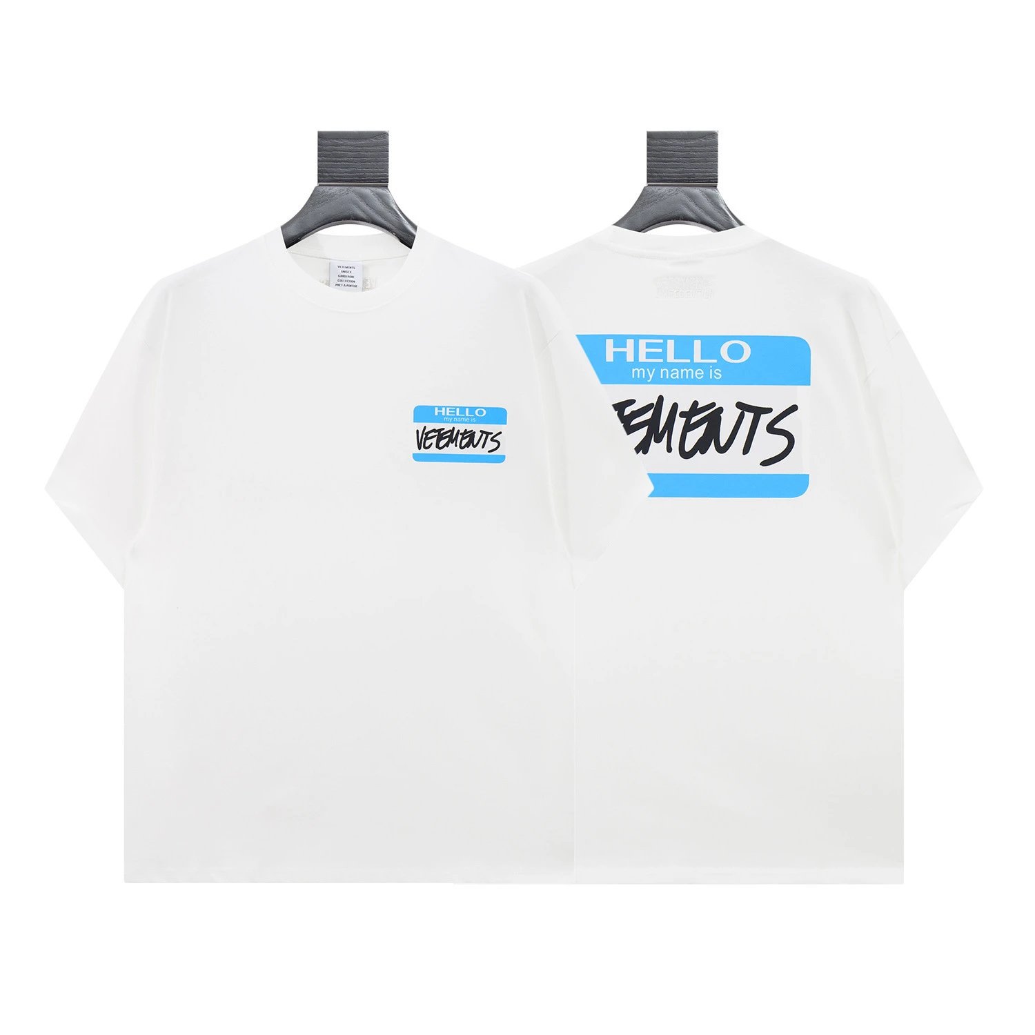 Vetements T-Shirts Graphic Logo Print — 8005 white