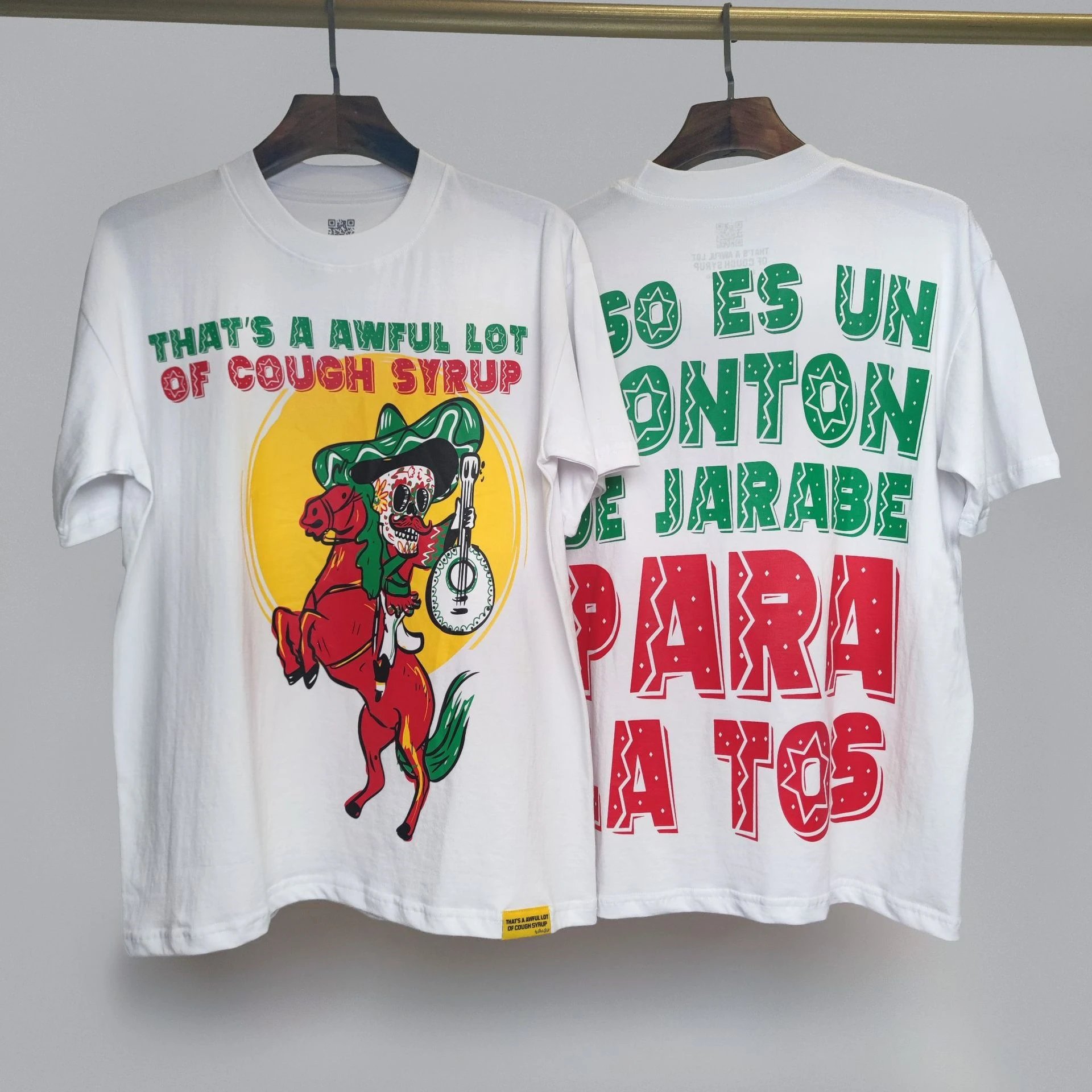 Cough Syrup T-Shirts Graphic Print — 24 white short-sleeved