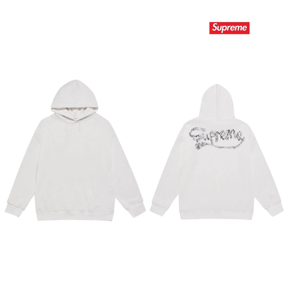 Supreme Hoodies & Sweatshirts Dover Street Market car graphic pullover hoodie — S 2216 White with fleece lining