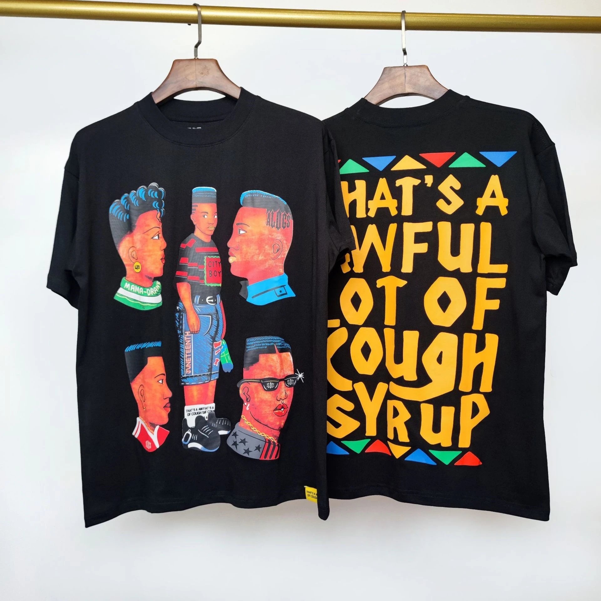 Cough Syrup T-Shirts Graphic Print — 40 black short-sleeved