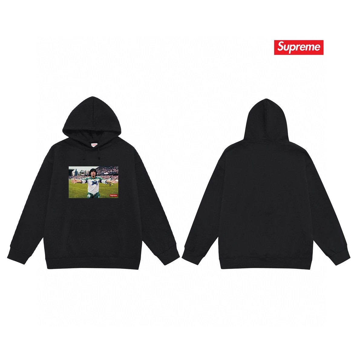 Supreme Hoodies & Sweatshirts Fleece-Lined Graphic Pullover Hoodie — 68-2 Fleece-lined style