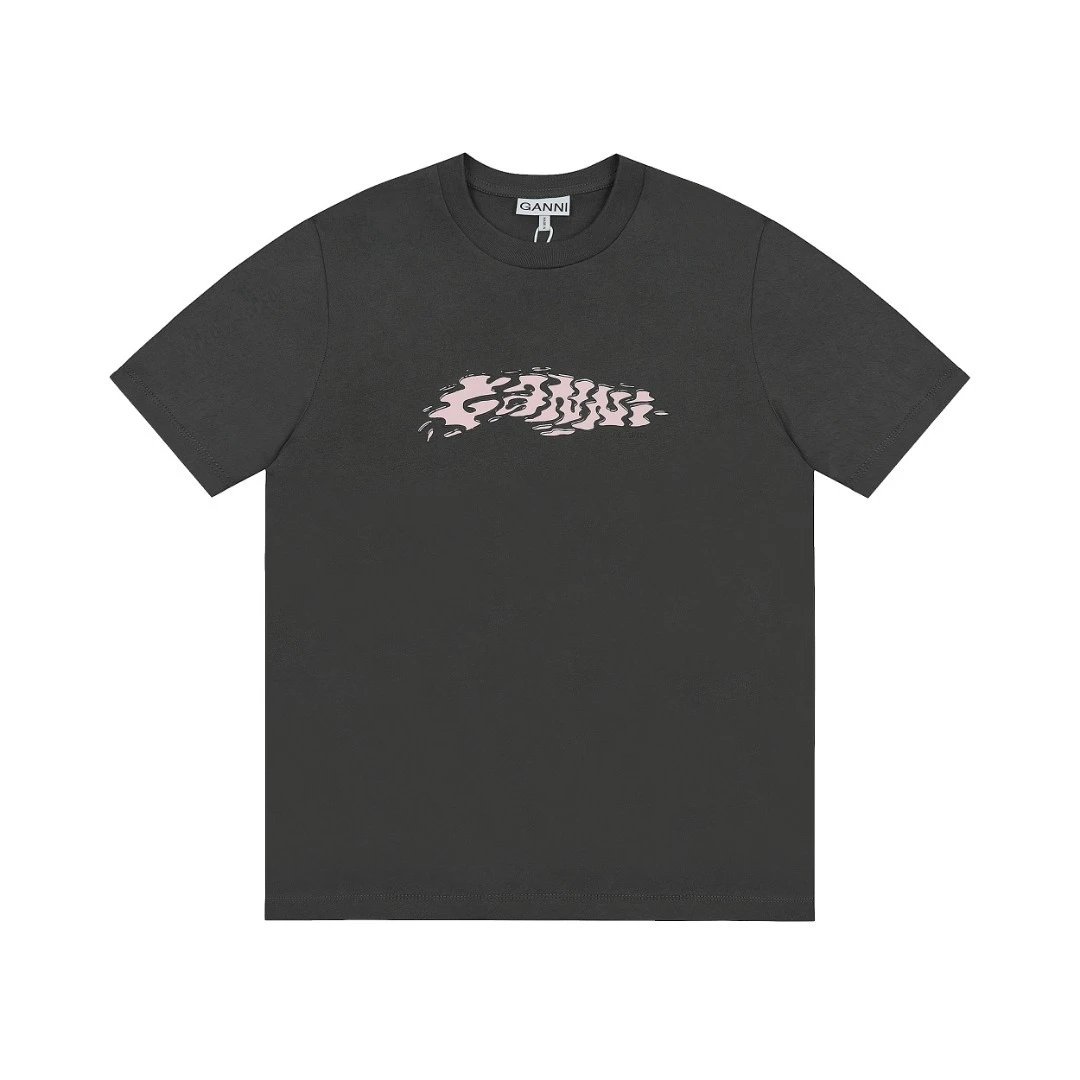GANNI T-Shirts Graphic Print Short-Sleeve T-Shirt — GA58