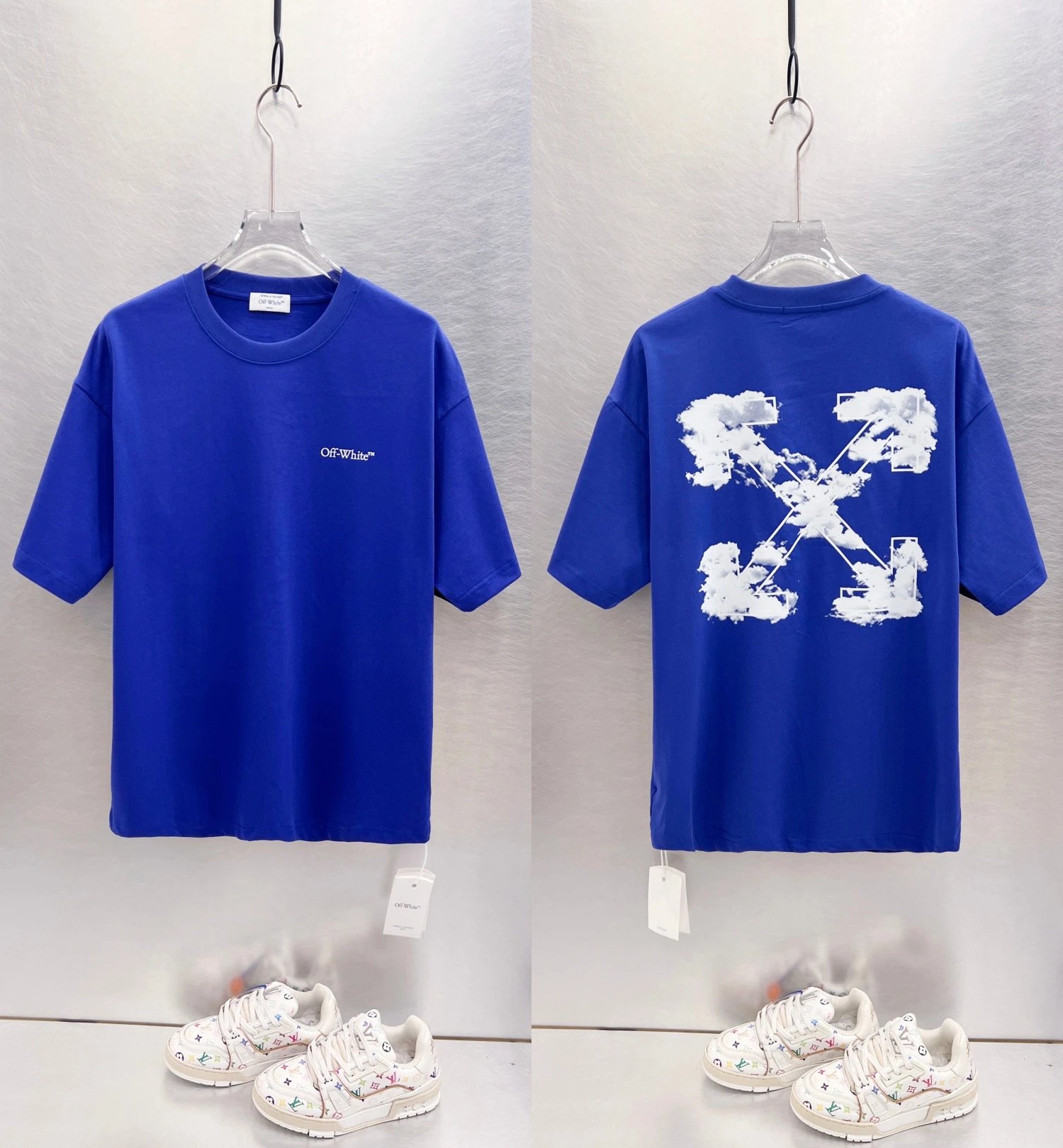 Off-White T-Shirts Graphic-print crew-neck — Klein blue 9629