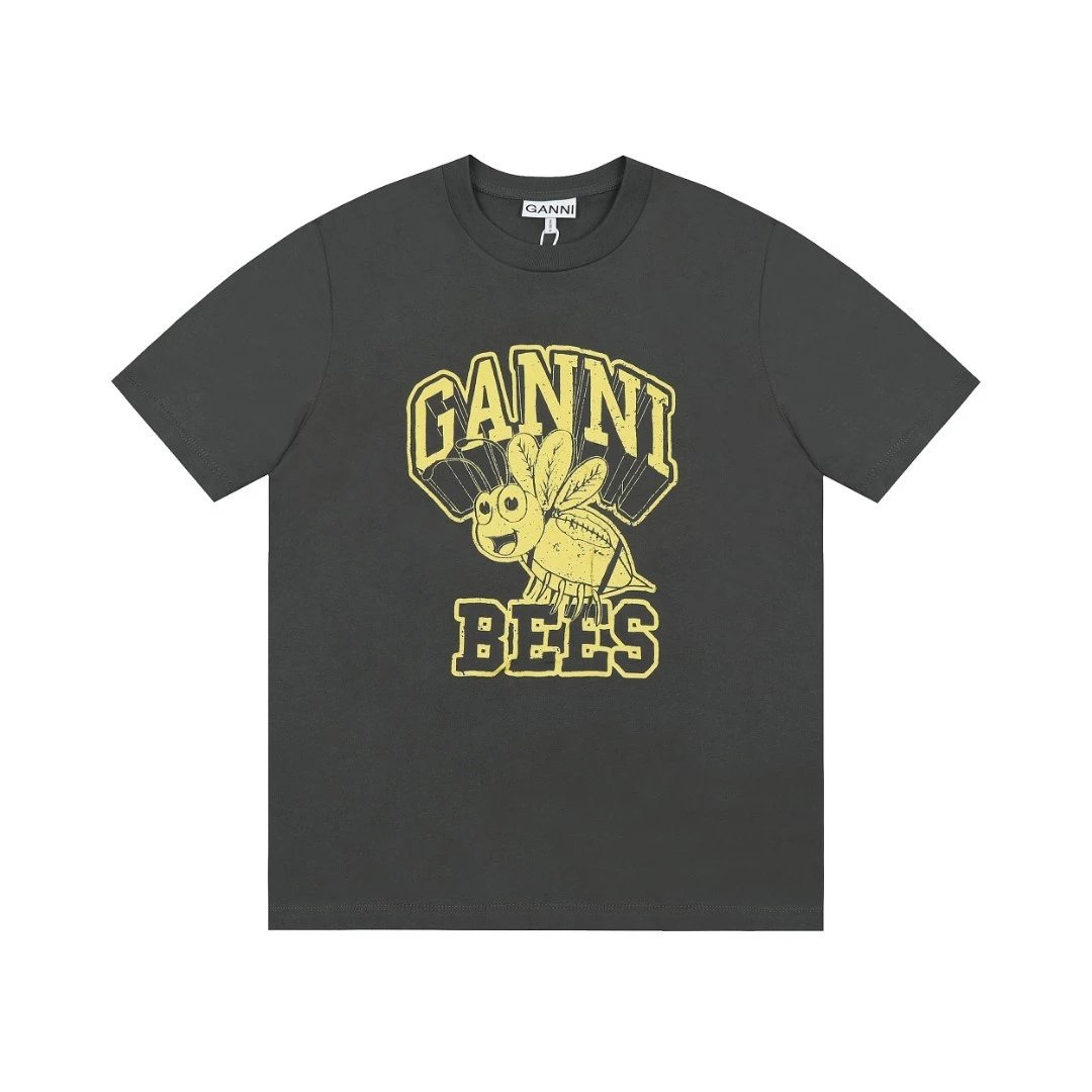 GANNI T-Shirts Graphic Print Short-Sleeve T-Shirt — 36