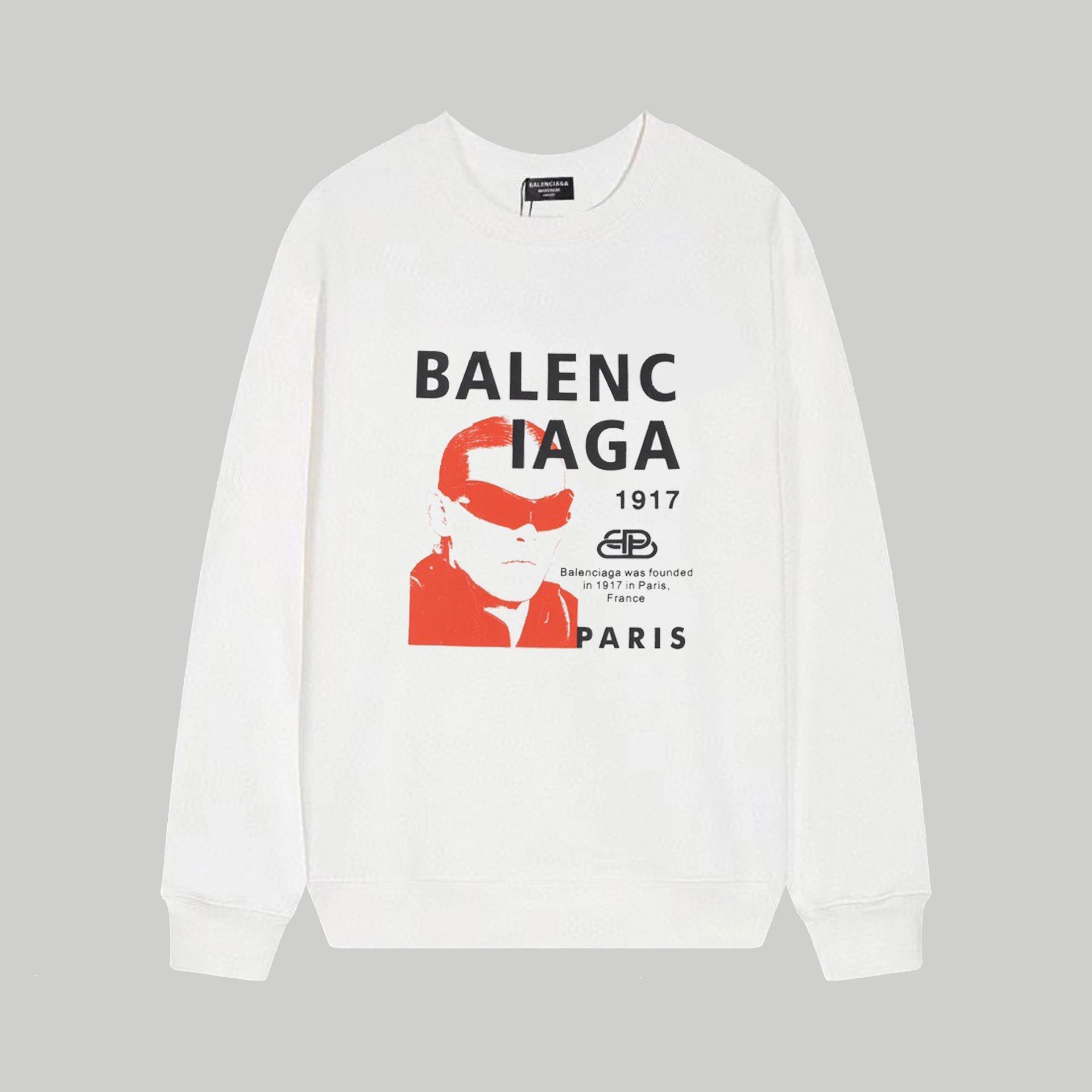 Balenciaga Hoodies & Sweatshirts Crewneck logo-print sweatshirt — 161 white