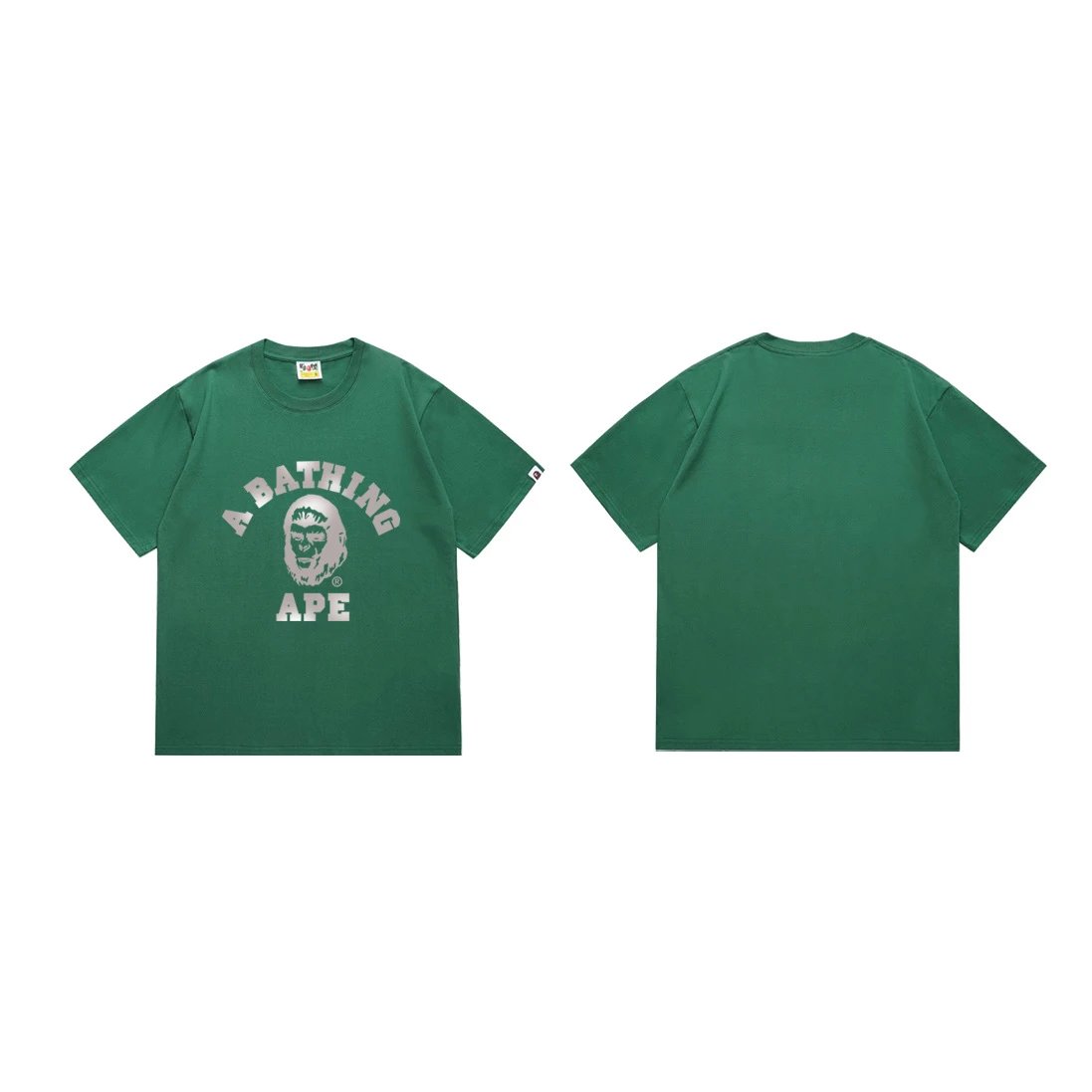 A BATHING APE T-Shirts Short-Sleeve Camouflage Head Graphic — 220 black