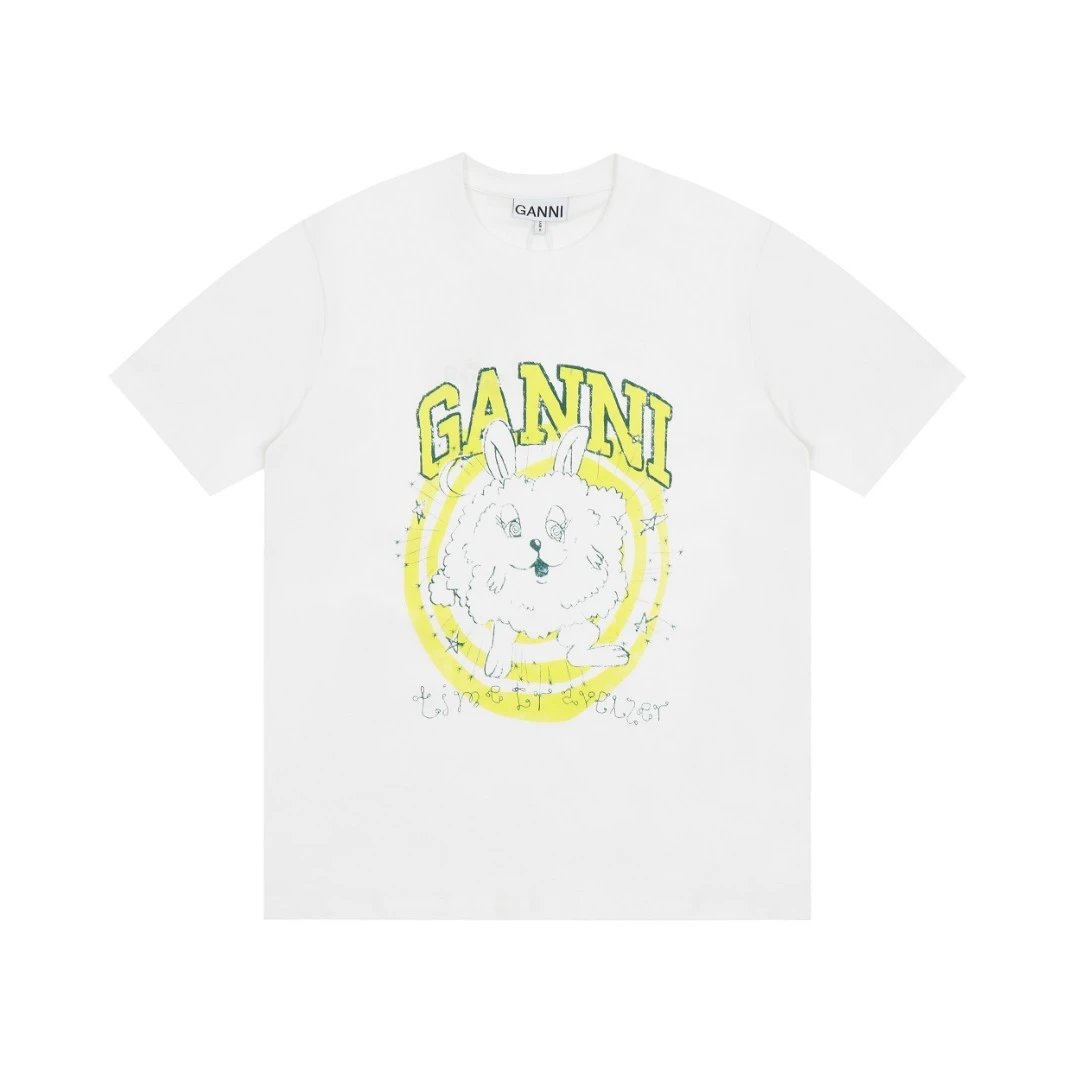 GANNI T-Shirts Graphic Print Short-Sleeve T-Shirt — 17