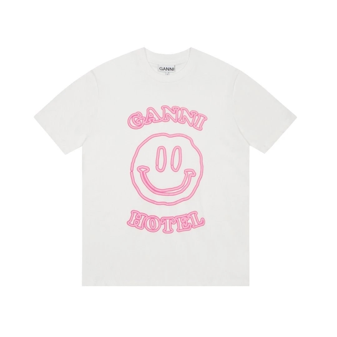GANNI T-Shirts Graphic Print Short-Sleeve T-Shirt — 5