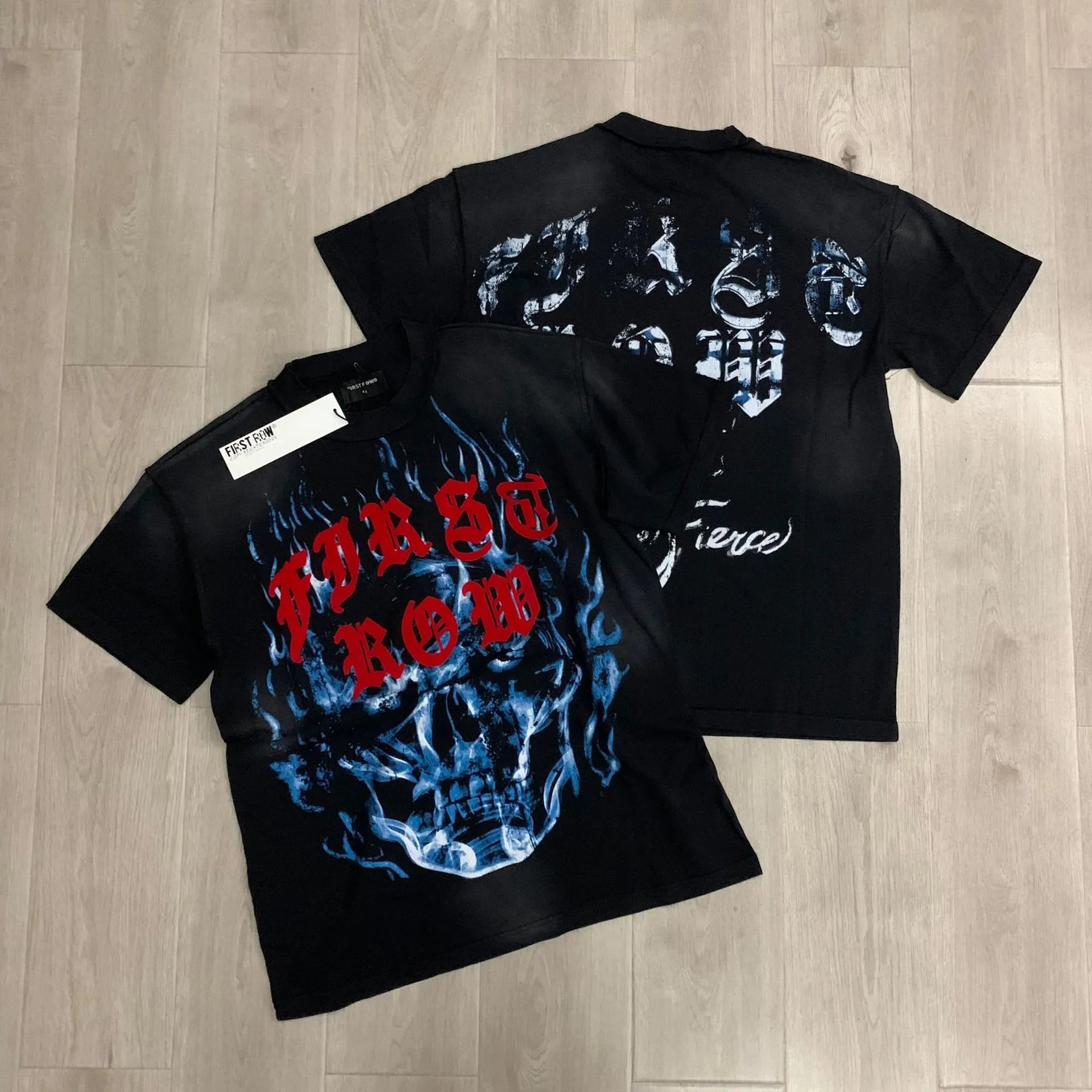 First Row T-Shirts Rhinestone Graphic Washed Cotton image 2