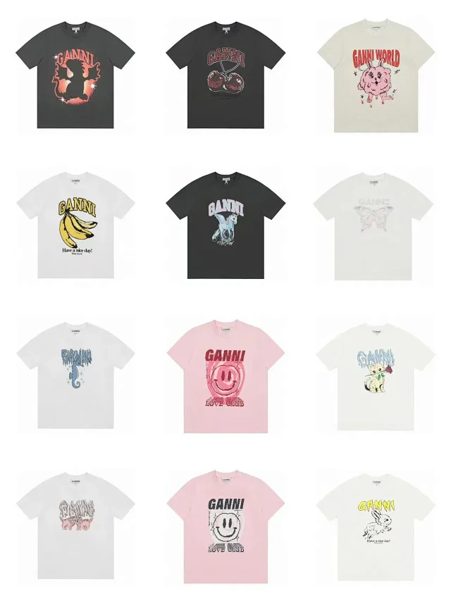 GANNI T-Shirts Graphic Print Short-Sleeve T-Shirt product detail image 3