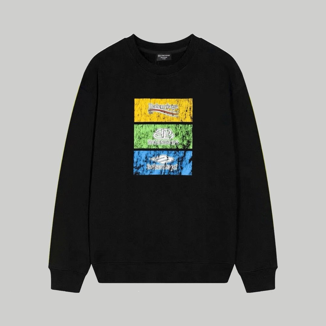 Balenciaga Hoodies & Sweatshirts Crewneck logo-print sweatshirt — 173 black