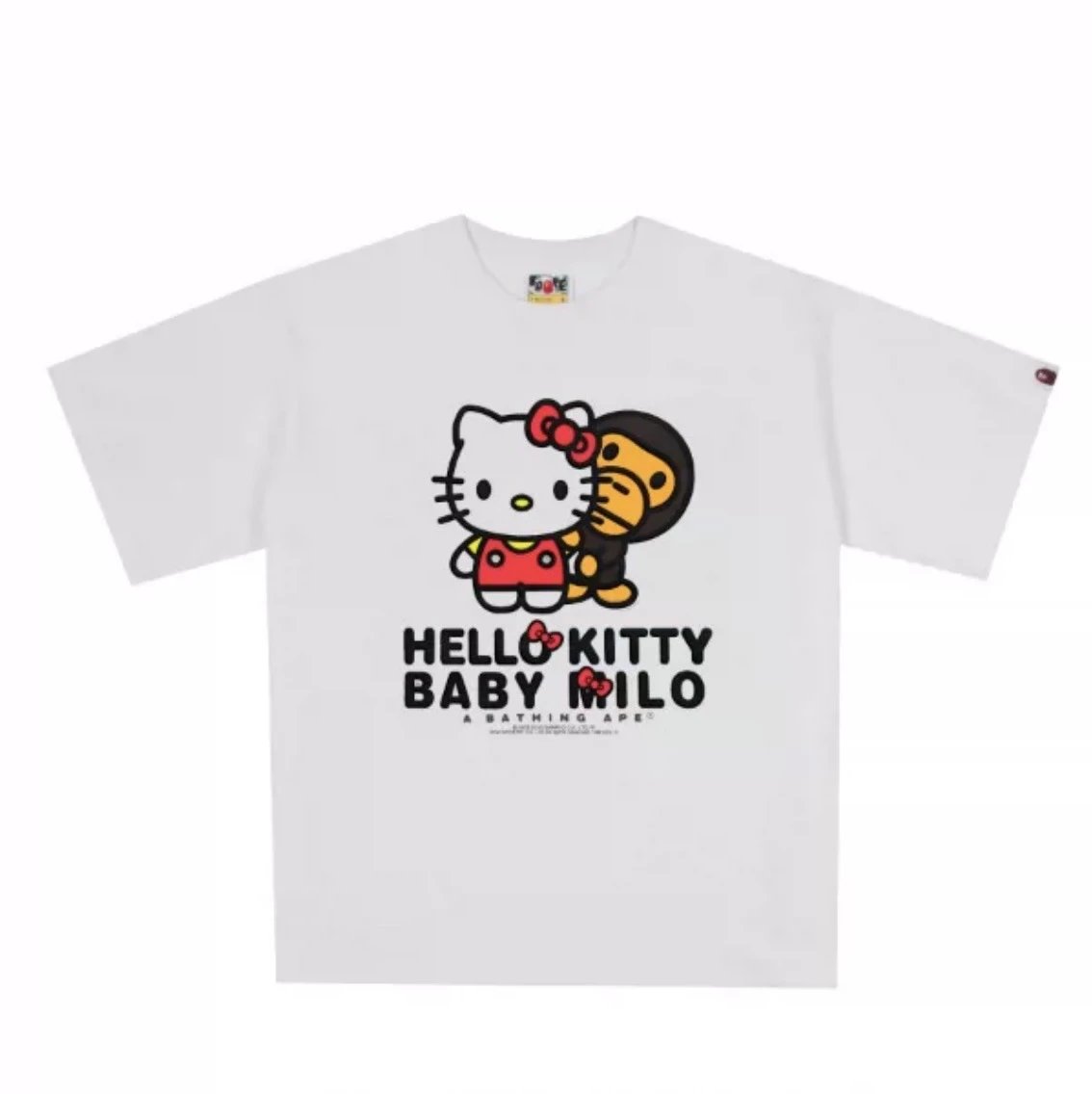 A Bathing Ape T-Shirts Baby Milo Sanrio Character Graphic — white kitty