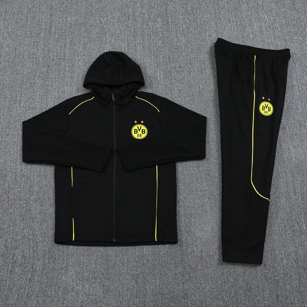 Arsenal Tracksuits Football club hooded tracksuit with jogger pants — 24 Dortmund black