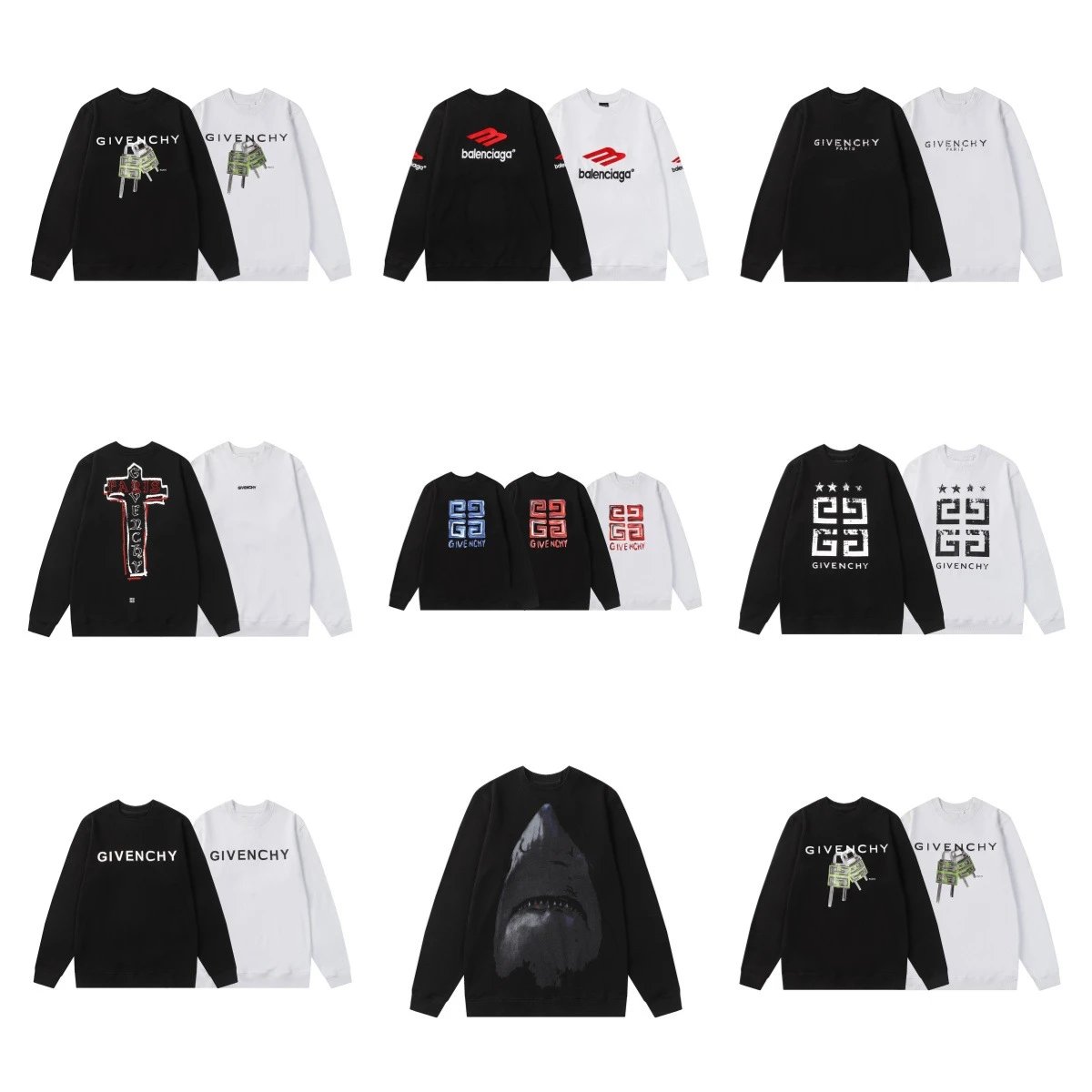 Givenchy Logo Print Green 4G Locks Sweatshirt White Hoodie - 3
