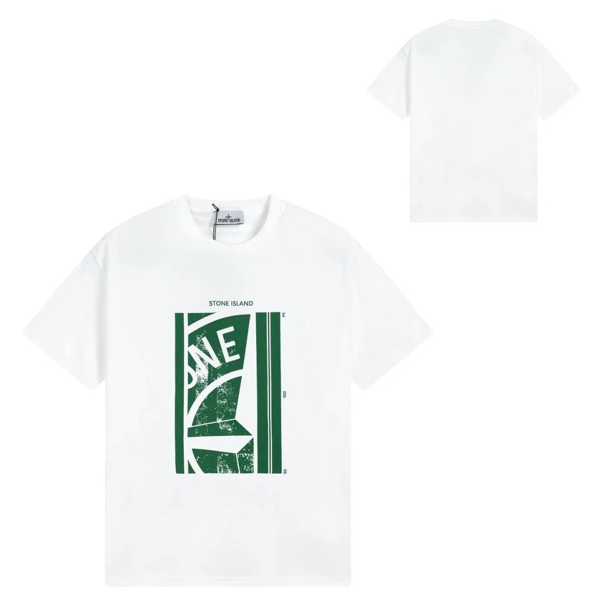 Stone Island T-Shirts Short-Sleeve Graphic Print T-Shirt — G 155 white