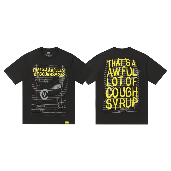 Design Hi-Tech That's A Awful Lot Of Cough Syrup Black T-Shirt T-Shirts - 1