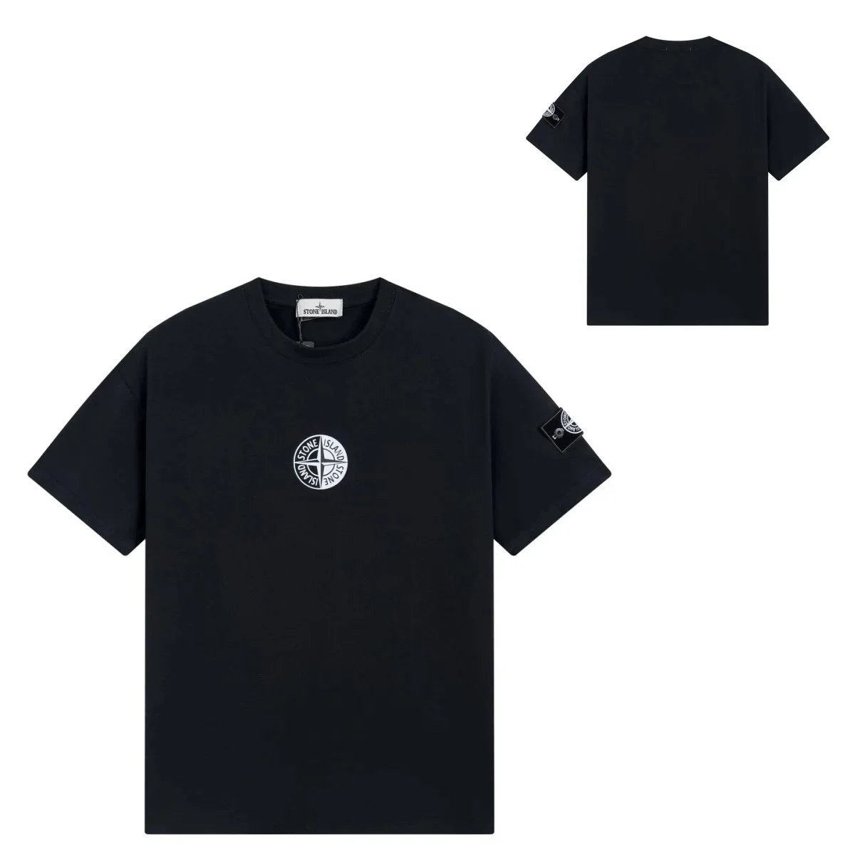 Stone Island T-Shirts Short-Sleeve Graphic Print T-Shirt — G150 Black