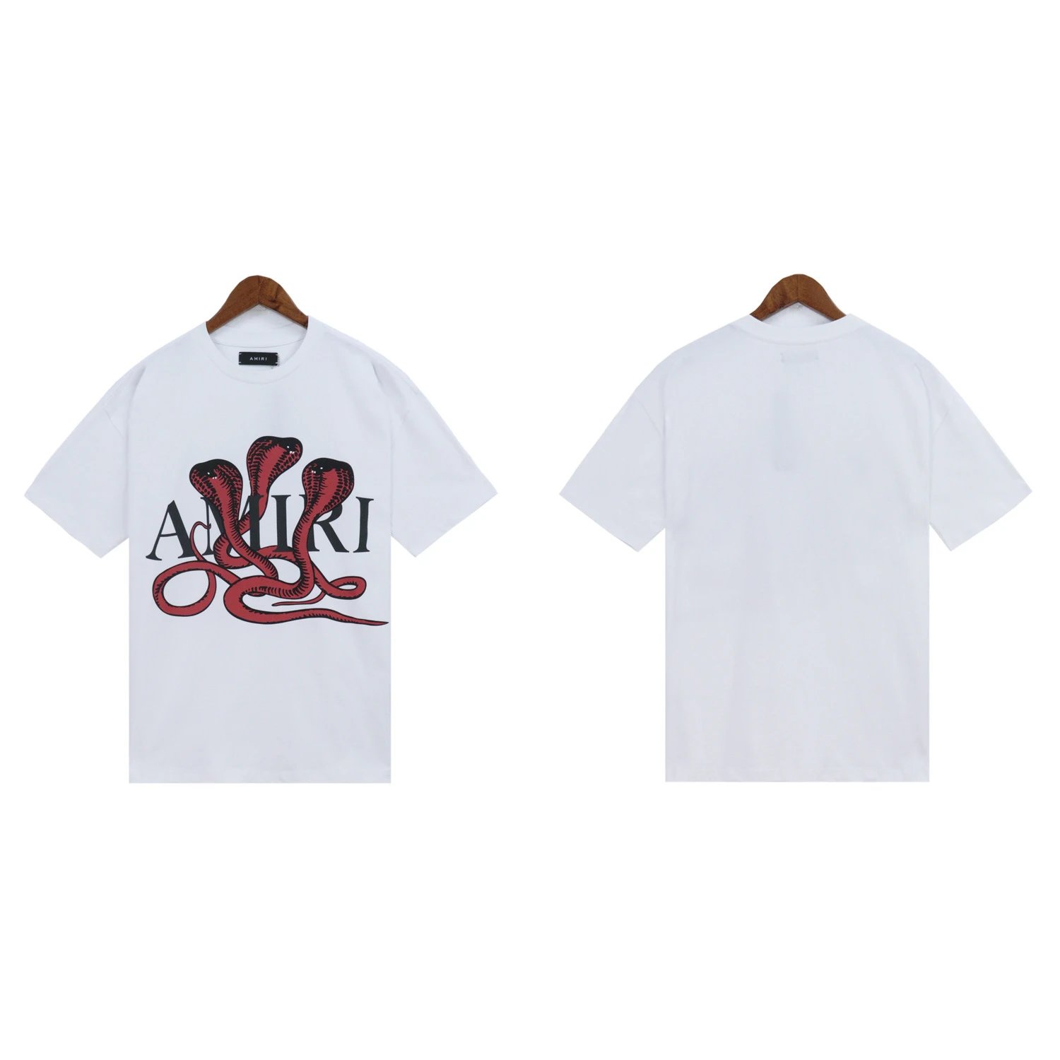AMIRI T-Shirts Washed Graphic T-Shirt — 2205 white red