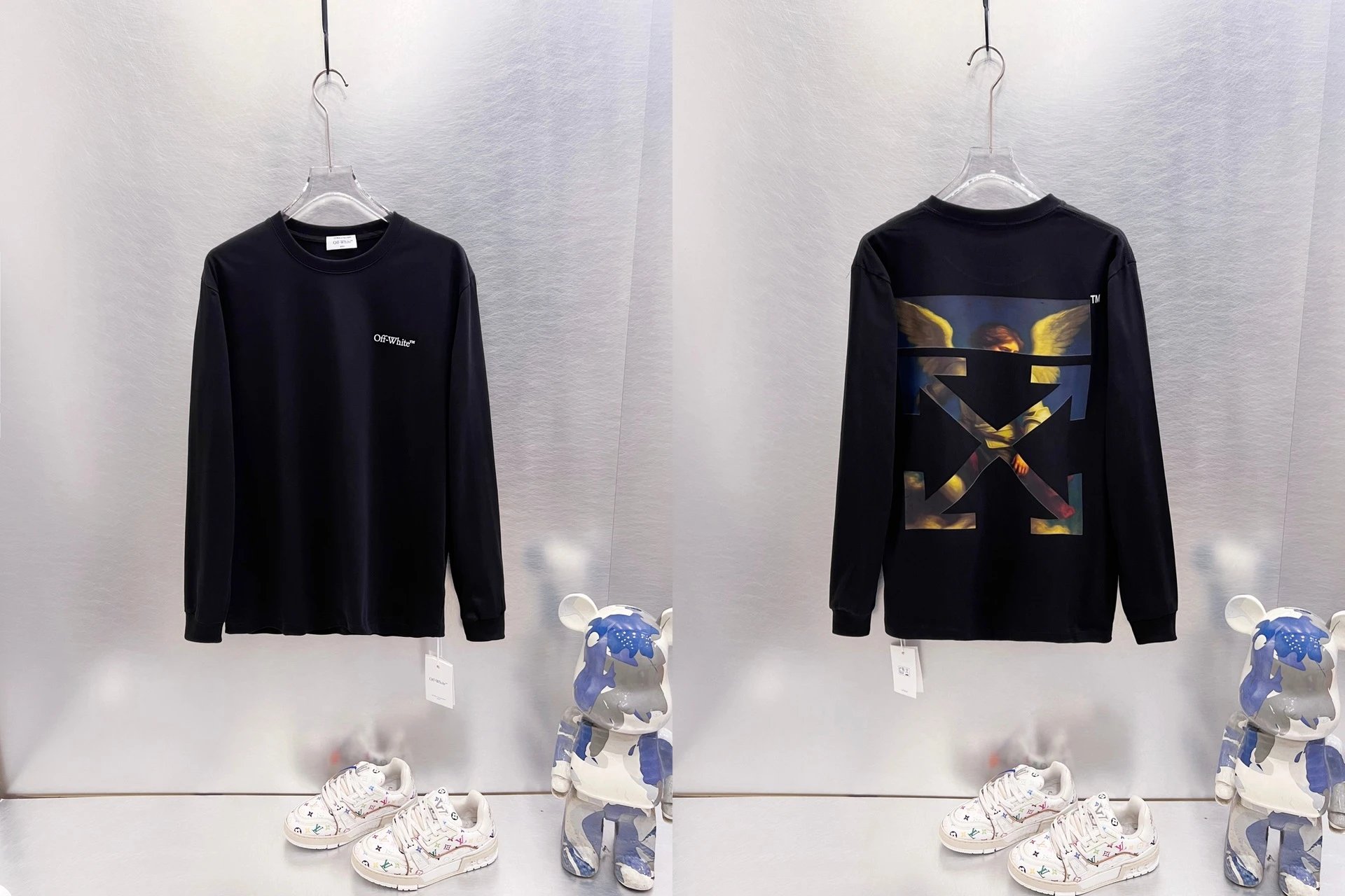 Off-White T-Shirts Long-Sleeve Graphic Arrow T-Shirt — 9639 Black