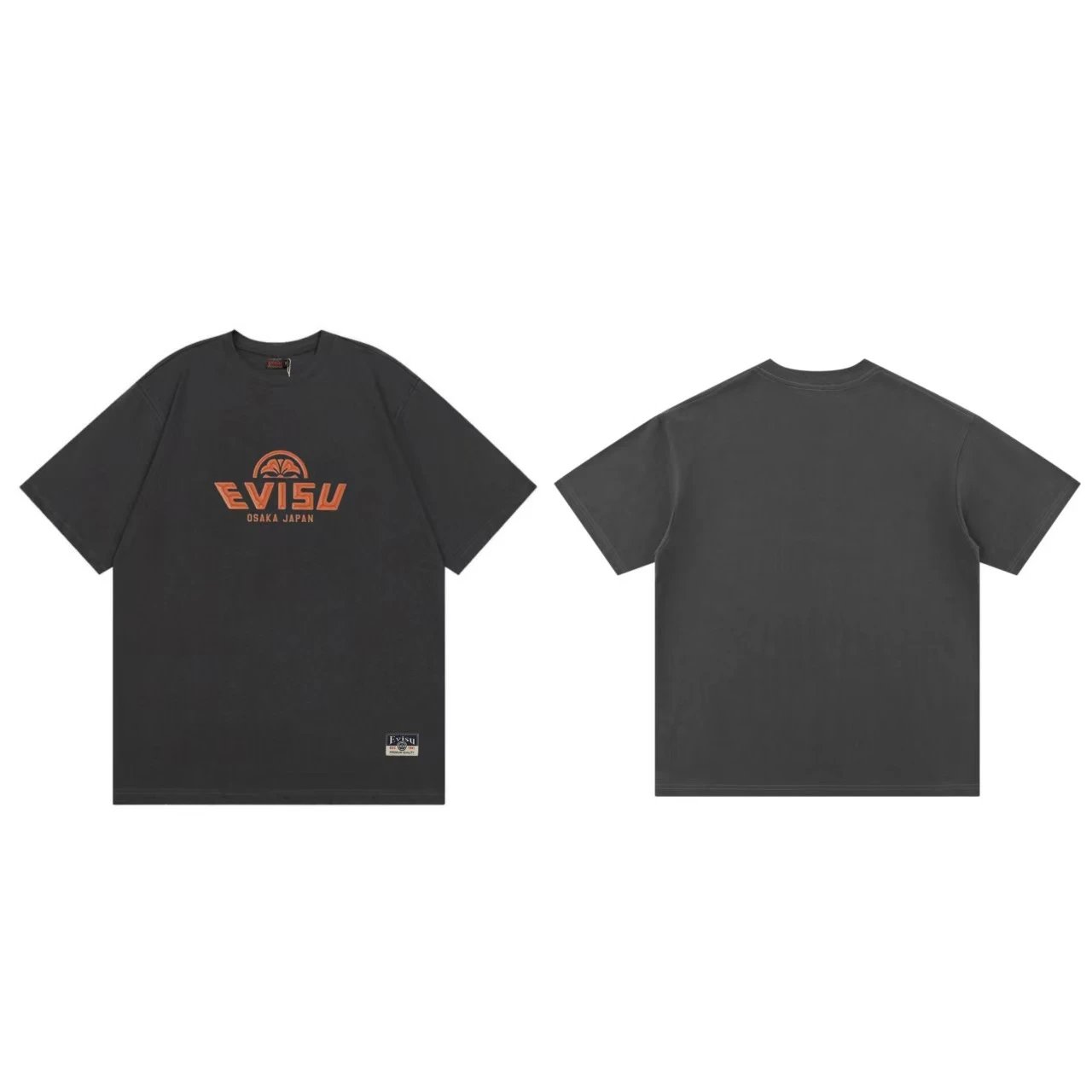 Evisu T-Shirts Short-Sleeve Graphic Print T-Shirt — gray F 252