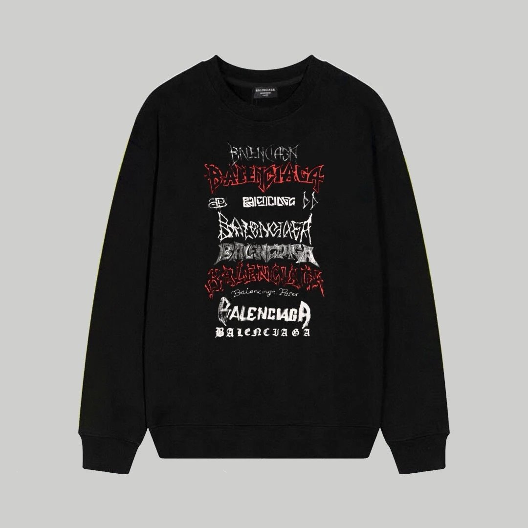 Balenciaga Hoodies & Sweatshirts Crewneck logo-print sweatshirt — 171 Black