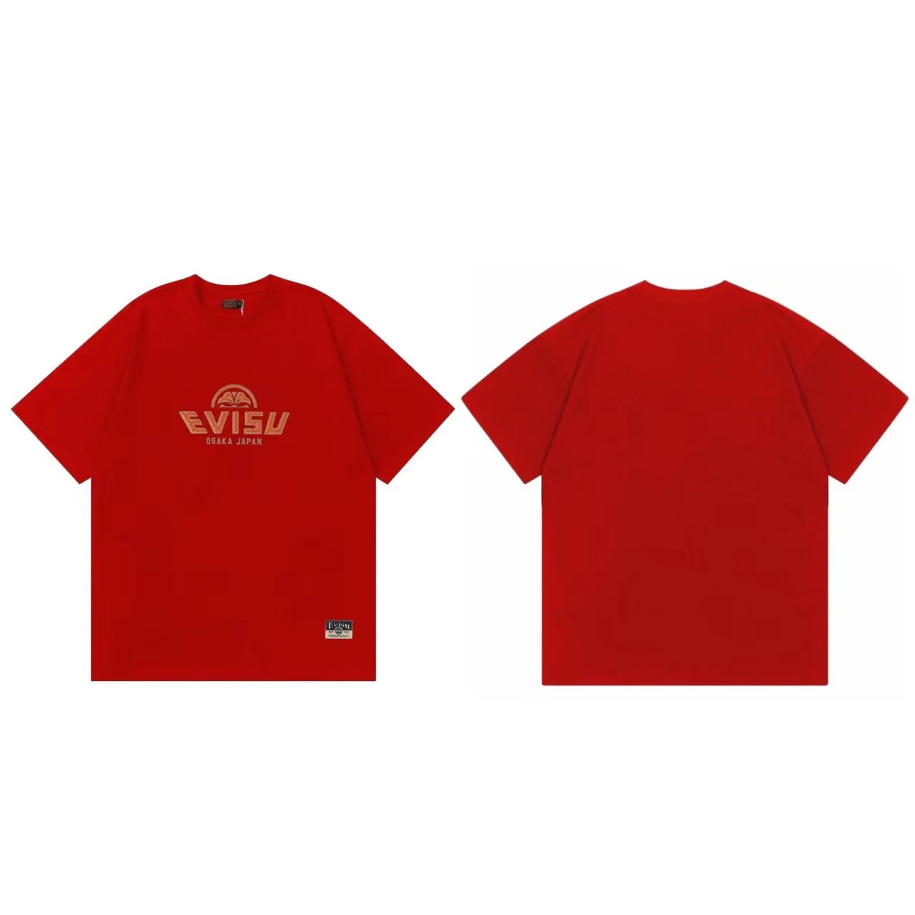 Evisu T-Shirts Short-Sleeve Graphic Print T-Shirt — Red F 252