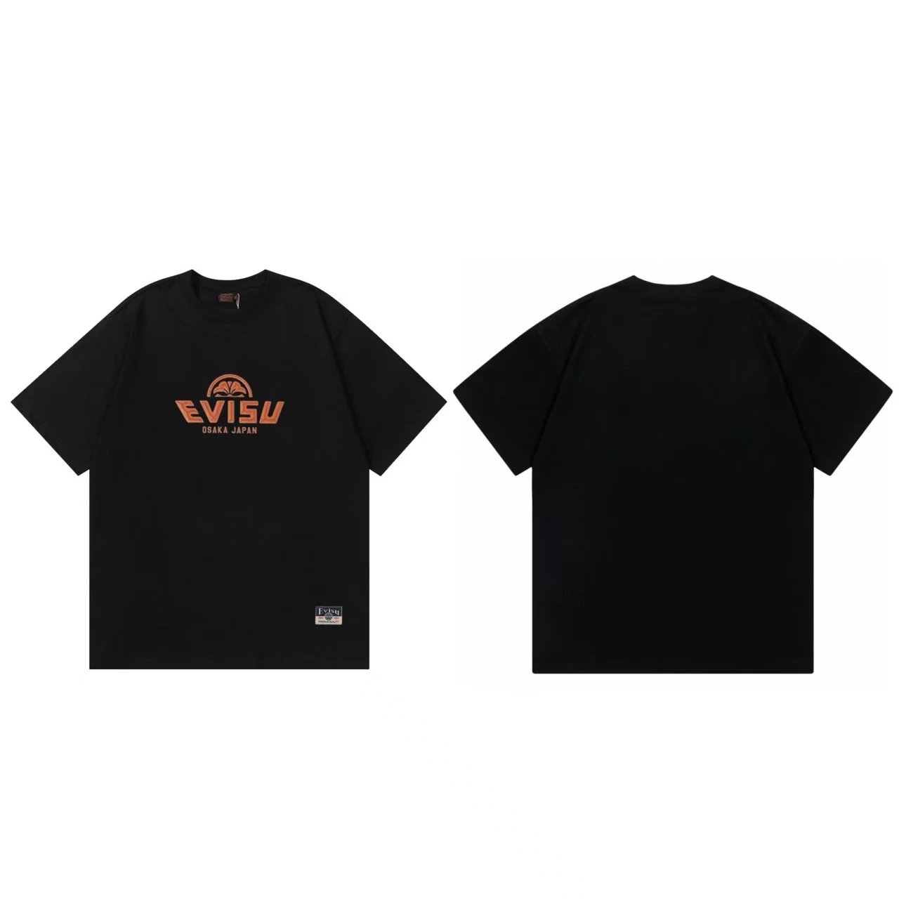Evisu T-Shirts Short-Sleeve Graphic Print T-Shirt — Black F 252